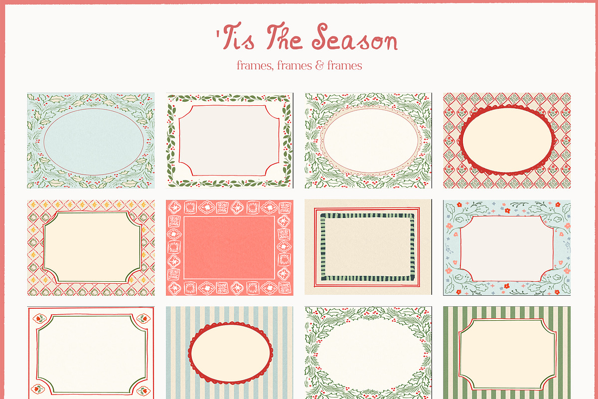 Christmas Frames Borders Templates, a Decorative Illustration by whiteheartdesign (Photo 11 of 24)