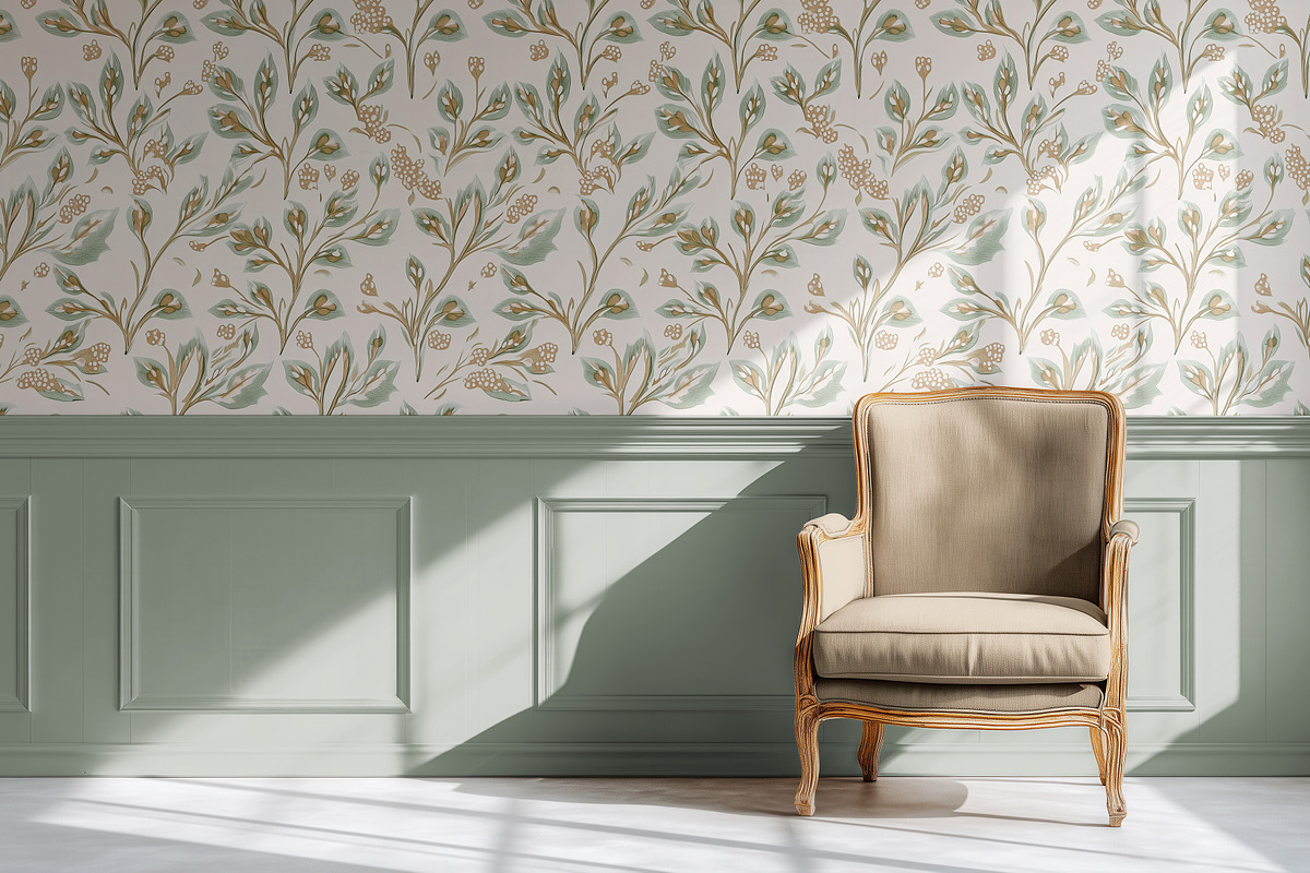 Vintage Wallpaper Paneling Mockup, a Household Mockup by 1001 mockups (Photo 6 of 8)