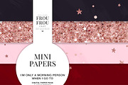 Rose Gold Pink Black Mini Papers, a Pattern Graphic by Frou Fou Craft (Thumbnail 1 of 7)