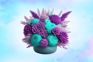 Purple And Turquoise Bouquets PNG