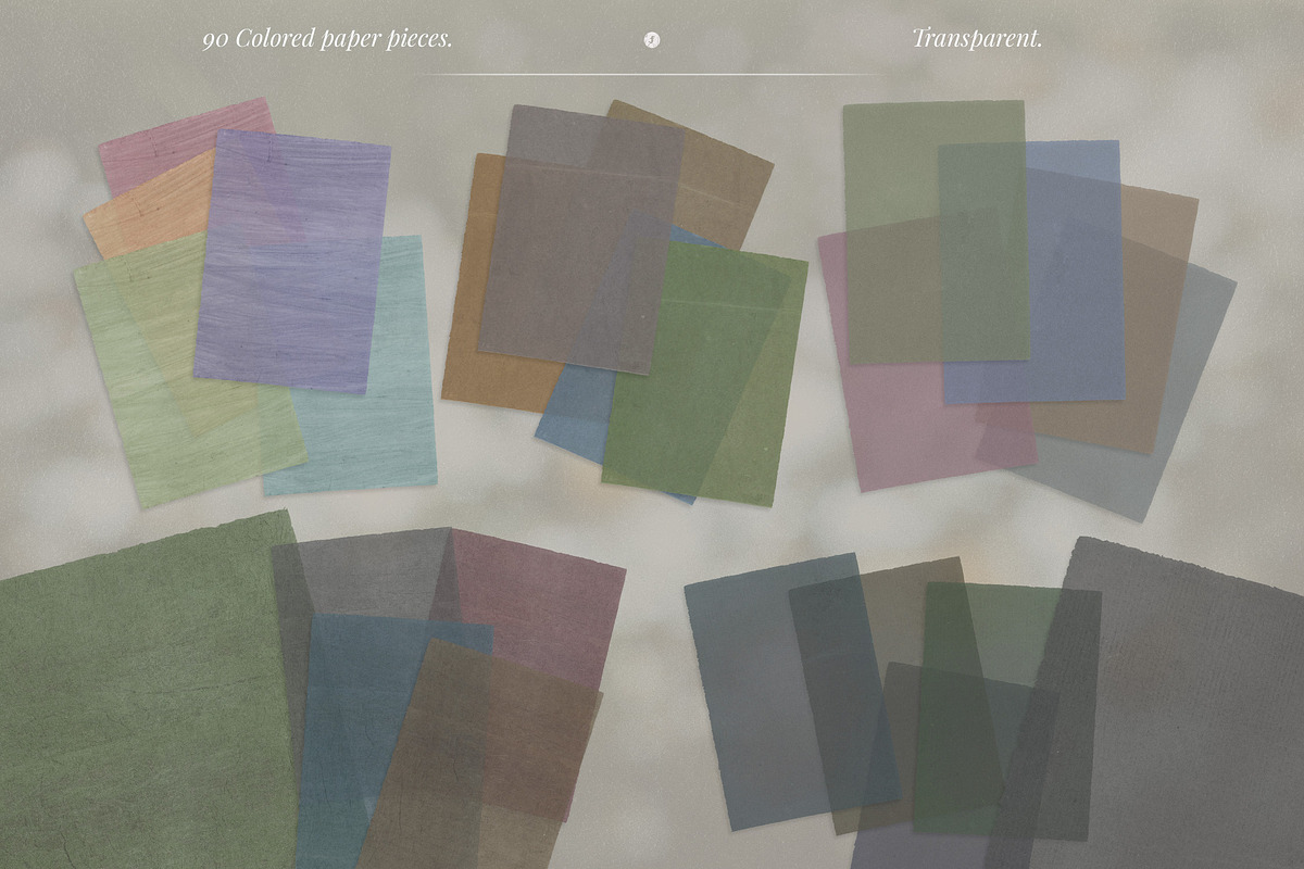 Transparent Colored Paper Textures, a Texture Graphic by Freezerondigital