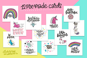 Unicorn Magic: Clipart & Lettering