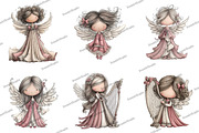 Whimsical Christmas Angel Clipart, an Illustration by DreamArtGraphic (Thumbnail 4 of 5)