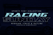 Racing Sunday, a Sans Serif Font by ahweproject (Thumbnail 1 of 9)