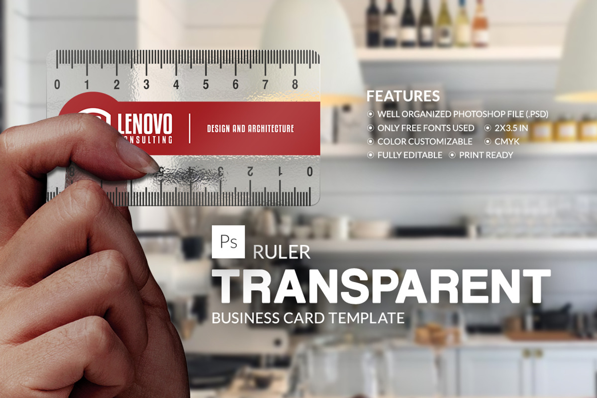 Transparent Ruler Business Card, a Business Card Template by Marvel (Photo 1 of 6)