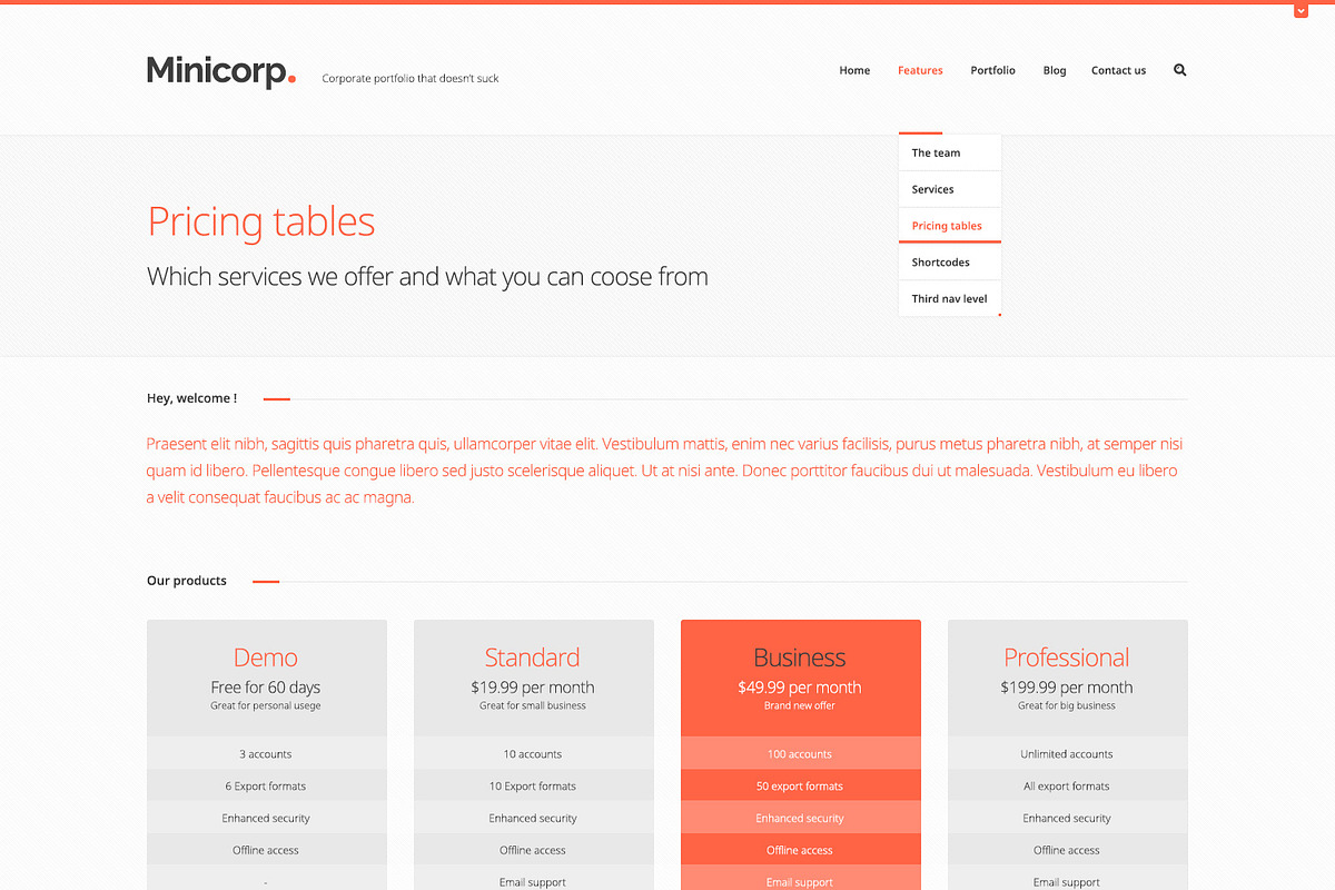 Minicorp - Agency WordPress Theme, a WordPress Template by IshYoBoy (Photo 3 of 7)