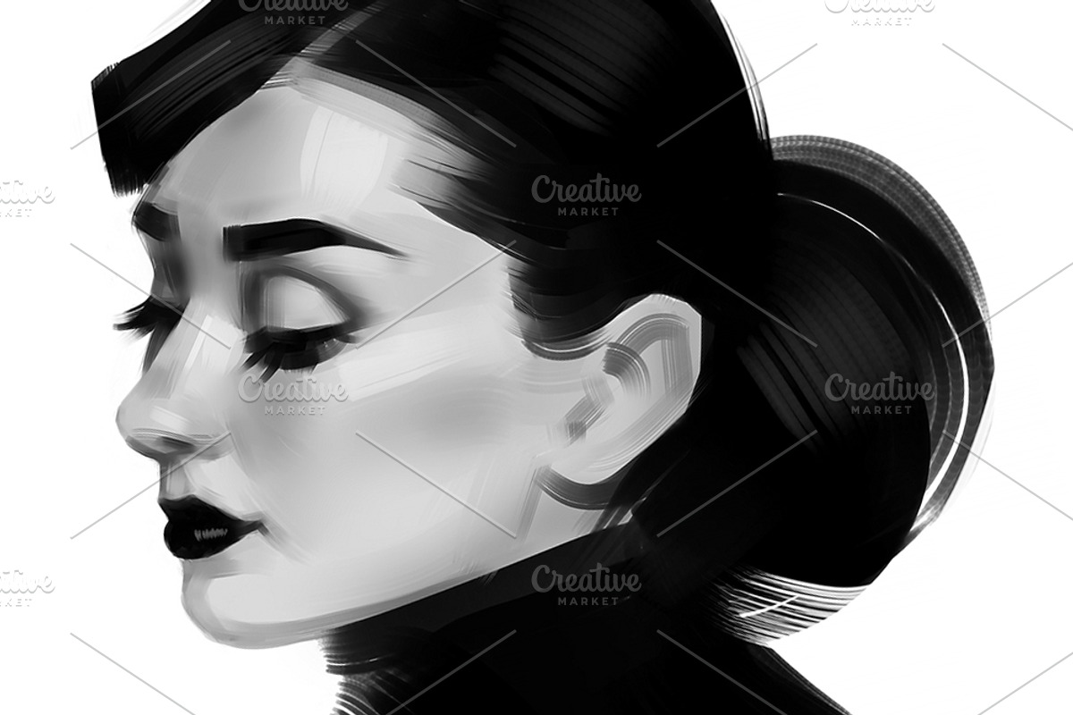 Portraits of Audrey Hepburn, a Person Illustration by Ira Cvetnaya (Photo 3 of 5)