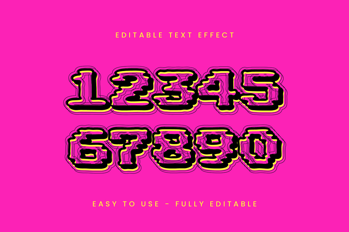 Retro Warped Bold Text Effect preview 2