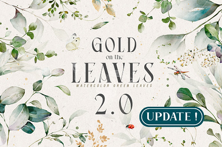 Watercolor Green Leaves Collection