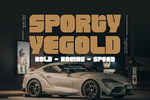 Sporty Yegold - Racing Car Font