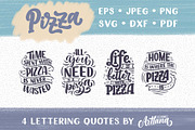 Pizza Lettering Quotes, a Decorative Illustration by Artlana (Thumbnail 1 of 3)