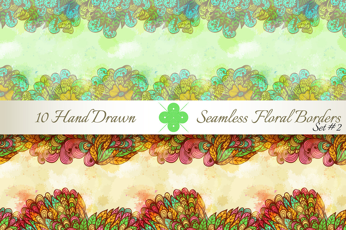 10 Floral Seamless Borders. Set#2 preview 3