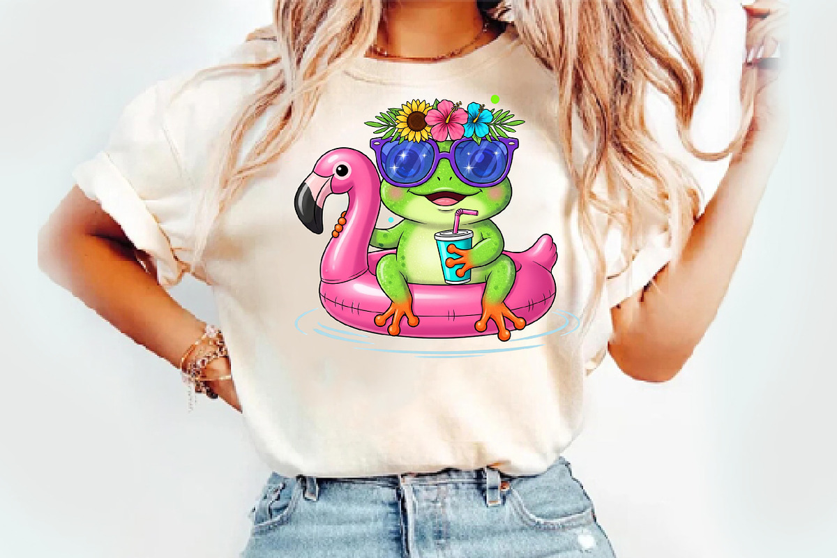 Cute Frog Png, an Illustration by Watercolor design (Photo 3 of 3)