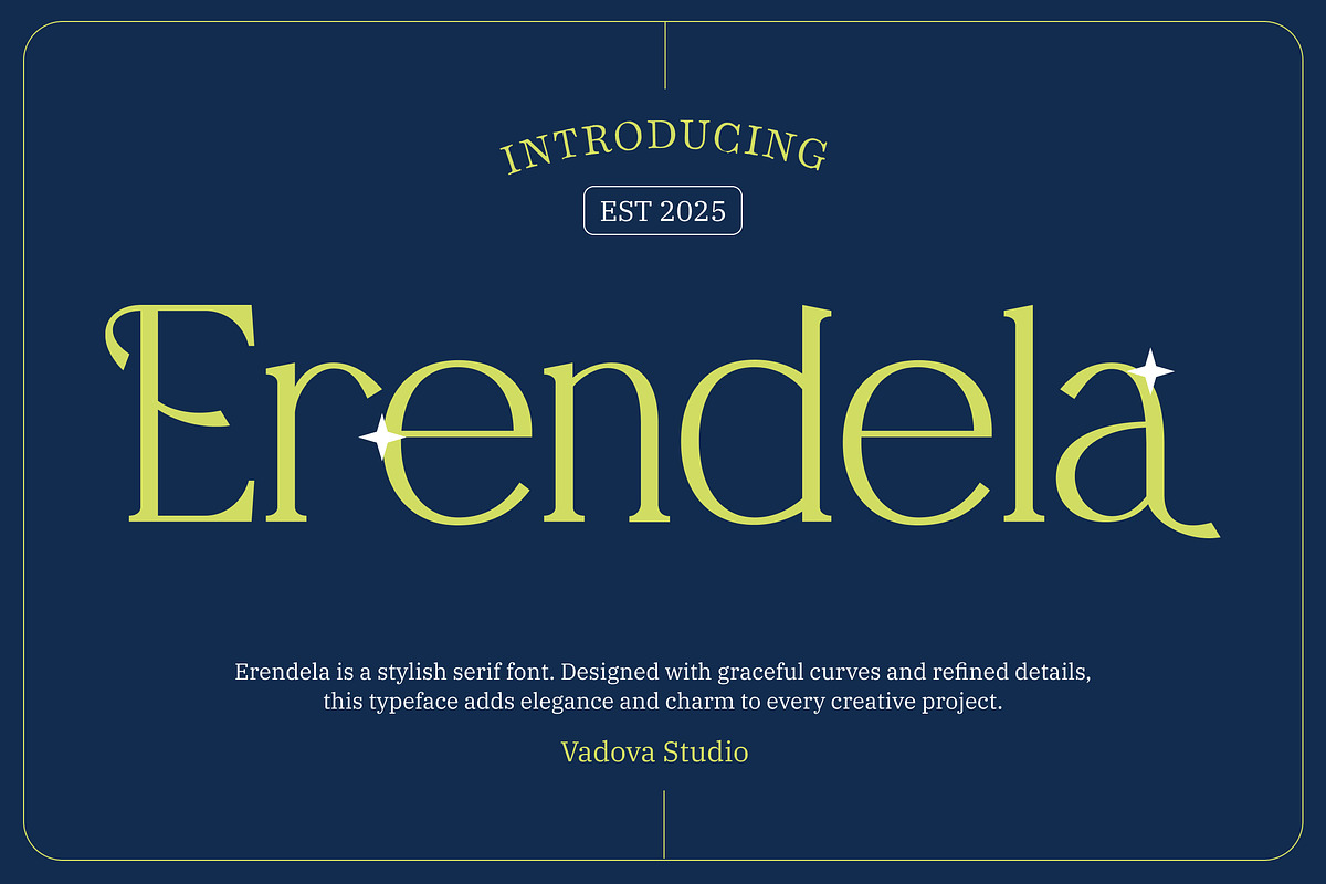 Erendela Stylish Serif Font, a Font by Vadovastd (Photo 1 of 7)