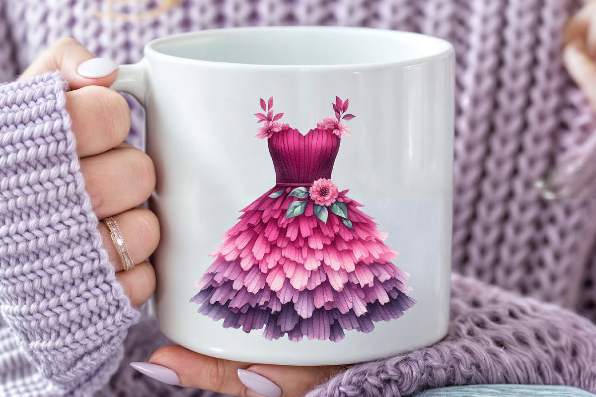 Magenta Spring Watercolor Clipart, an Illustration by Rose Art (Photo 6 of 9)