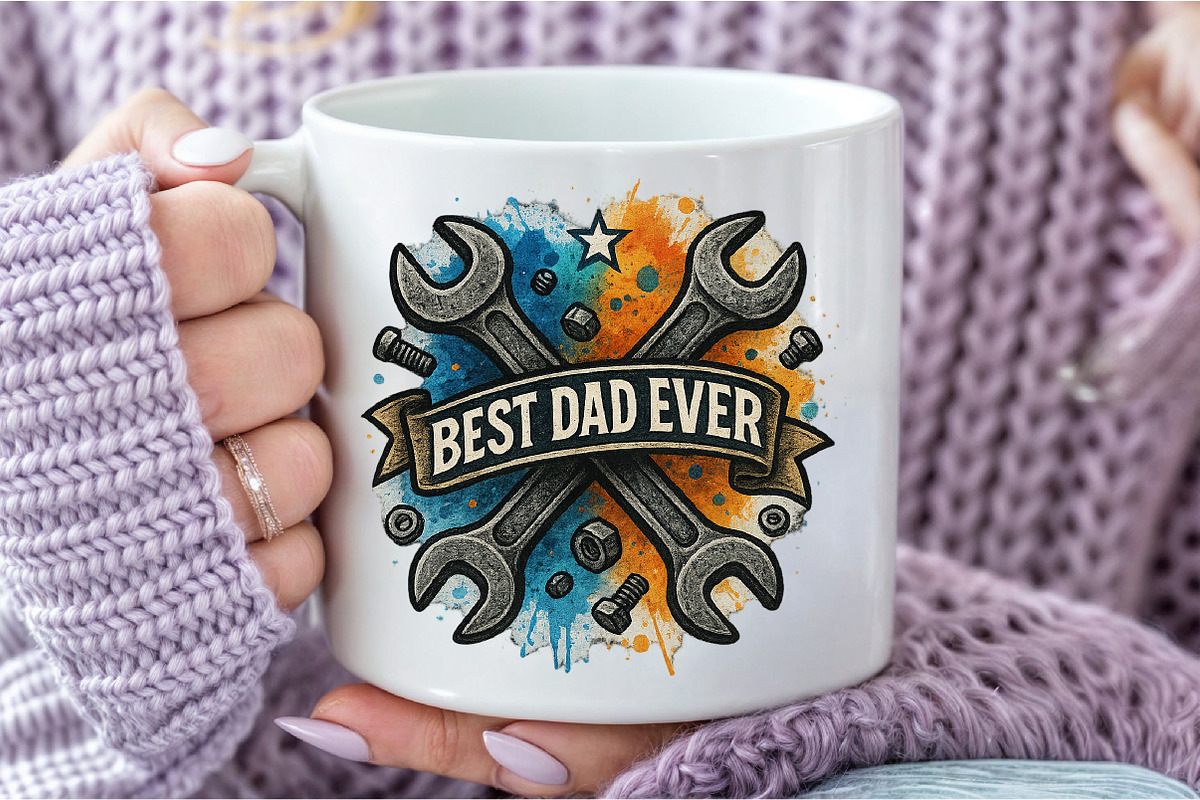 Best Dad Ever PNG, Father's Day PNG, an Illustration by DreamCafeArt (Photo 6 of 7)