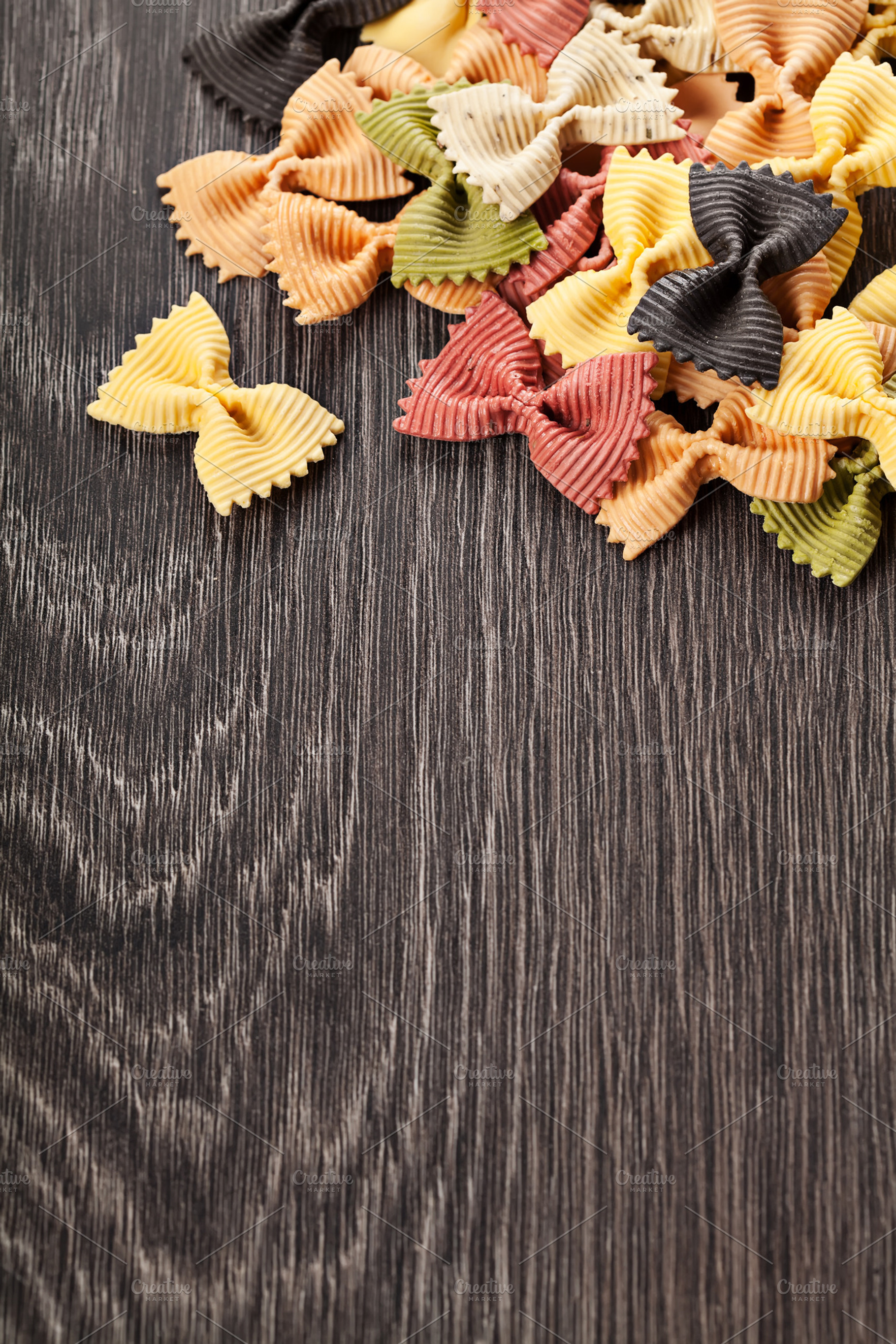 Multicolored Italian Pasta Background Stock Photo Containing Background And