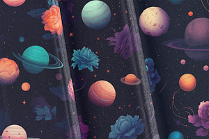 Floral Galaxy Posters And Patterns