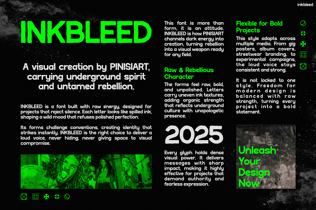 Inkbleed, a Sans Serif Font by Pinisi ART (Photo 3 of 10)