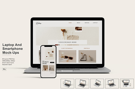 Laptop And Smartphone Mockup, an iPhone Mockup by Pexelcorner