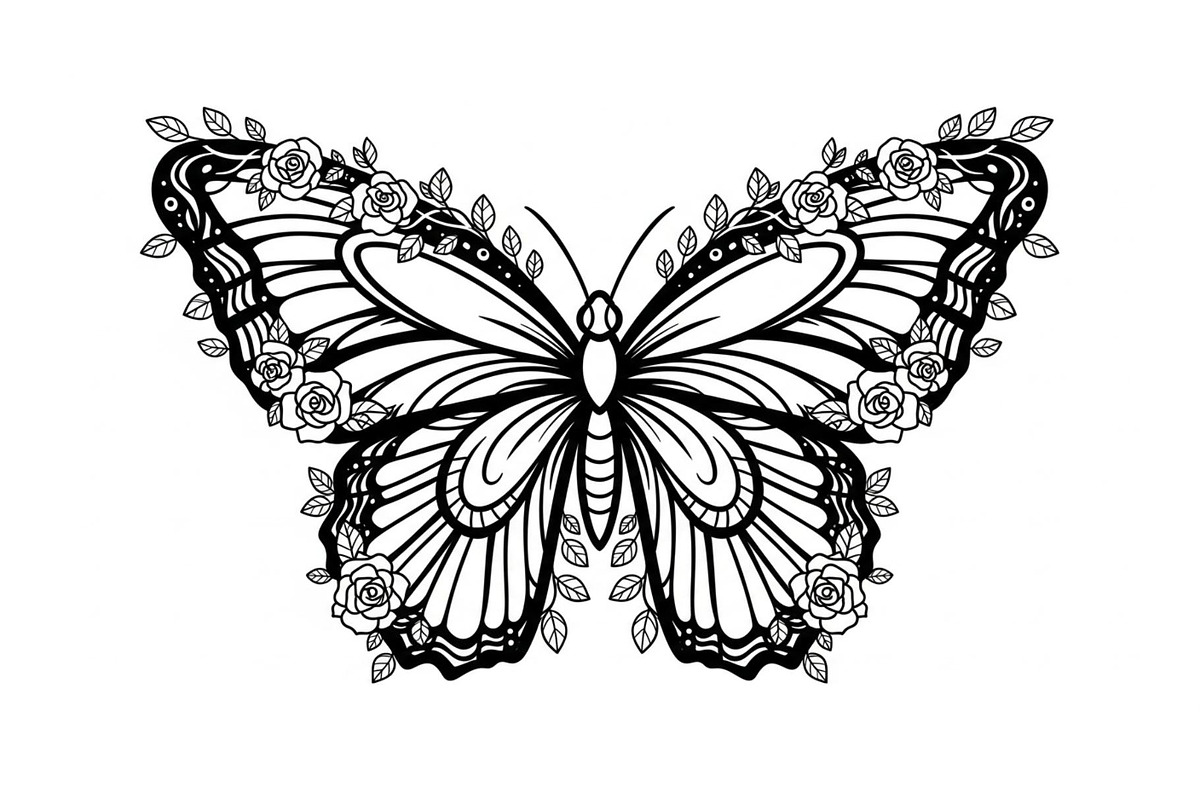 Butterfly Floral Frame SVG Bundle, an Illustration by Creativeshirt (Photo 16 of 31)