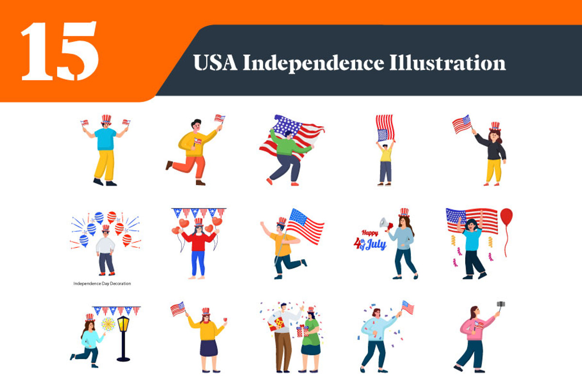 USA Independence Day Illustrations, a Person Illustration by EllaMaiyaali (Photo 2 of 3)
