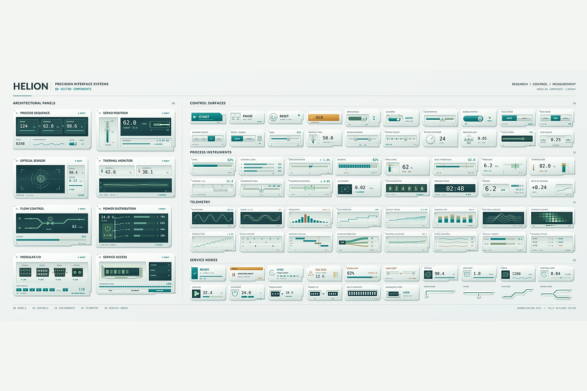 Industrial control panel UI kit, a Technology Illustration by ZinetroN (Photo 1 of 3)