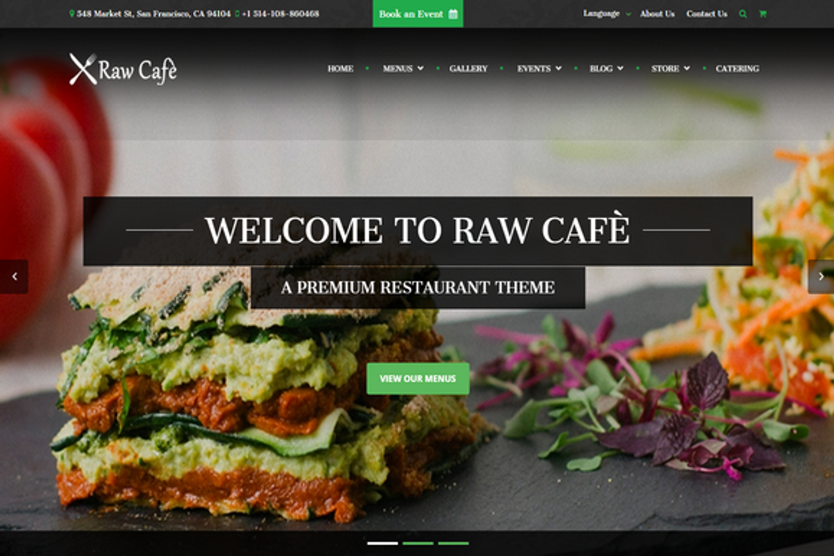 Raw Cafè-Bootstrap Theme Restaurant, a Bootstrap Template by auroraruggieri (Photo 1 of 13)