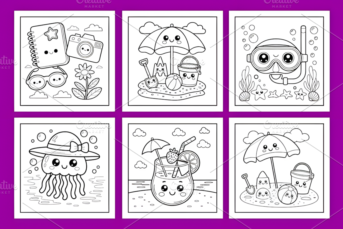 Sunny Summer Moments Coloring Book, a Seasonal Illustration by Coco Bloom (Photo 3 of 4)