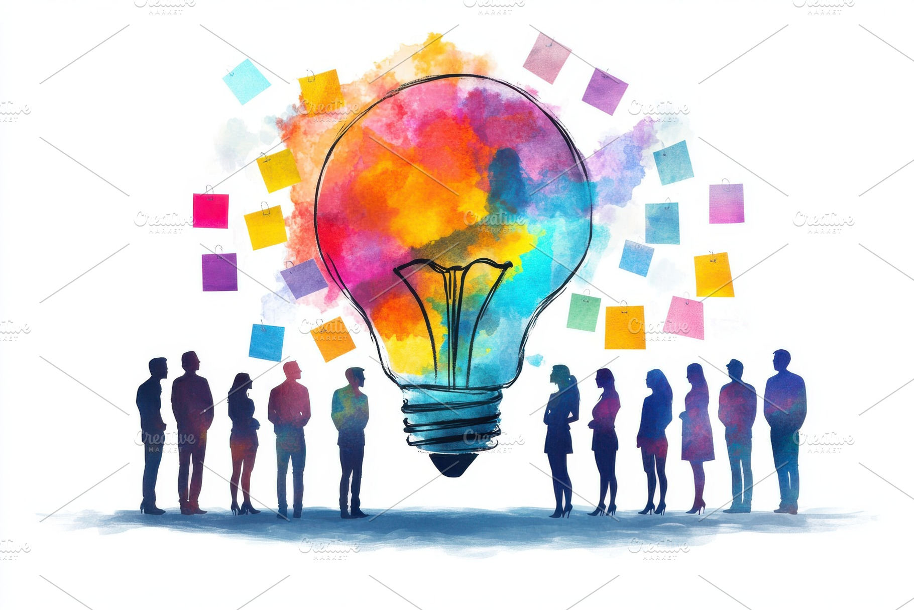 Team Brainstorming Colorful Ideas Li, a Background Photo by Pixeness