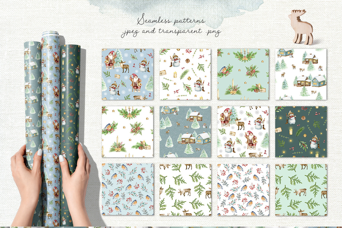 Winter Story. Watercolor Christmas, an Object Graphic by JuliaBadeeva (Photo 8 of 9)