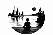 Lake Meditation & Sailing Set, an Illustration by BIPLOB EXPERT (Thumbnail 6 of 9)
