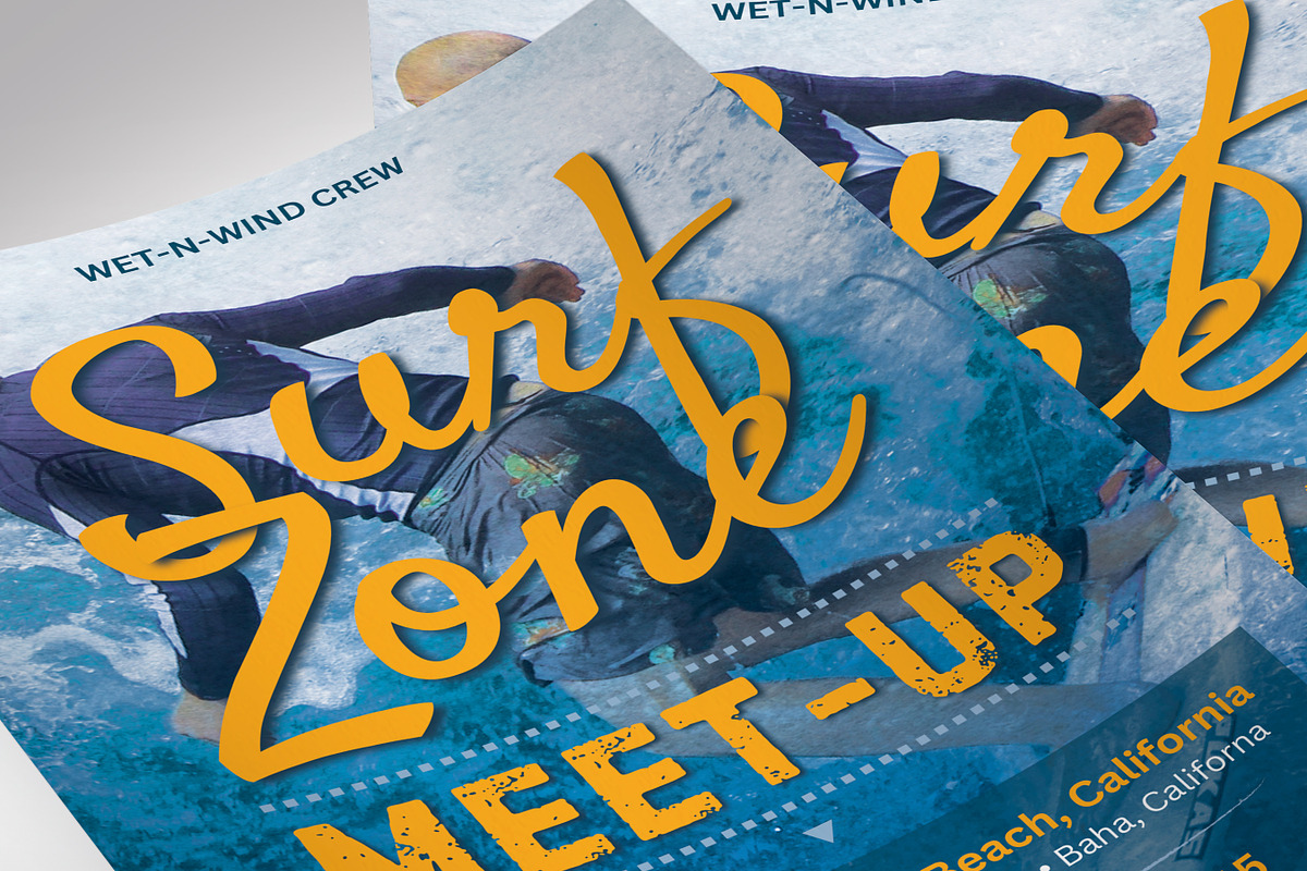 Surf Meet-Up Flyer Template, a Flyer Template by Four C Graphic (Photo 10 of 10)