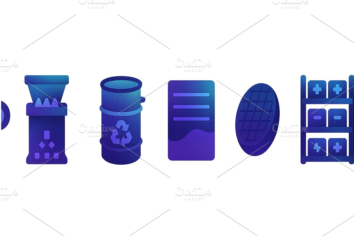 Various icons representing recycling, a Healthcare Illustration by ZinetroN