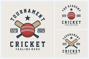 Cricket logo sport design template