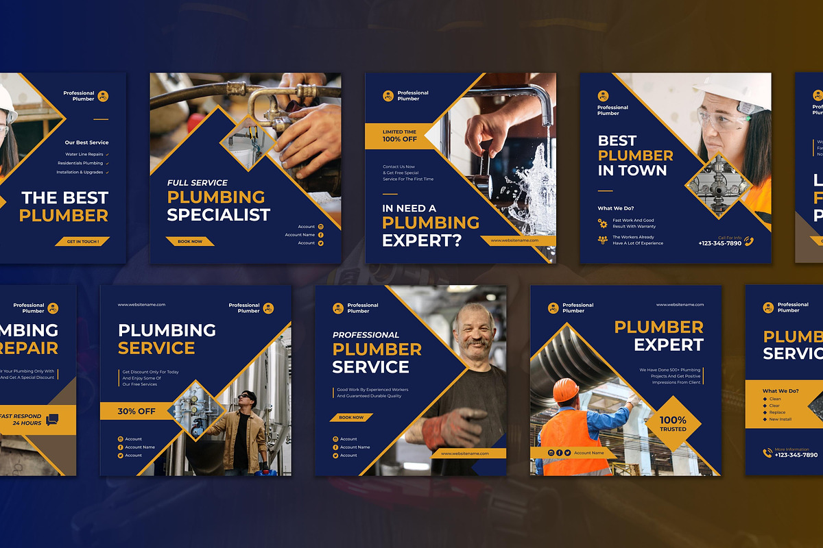 Professional Plumber Instagram Post, a Social Media Template by CavenArt (Photo 5 of 5)
