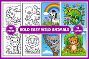 Wild Animals Coloring Book, an Animal Illustration by Coco Bloom (Thumbnail 1 of 5)