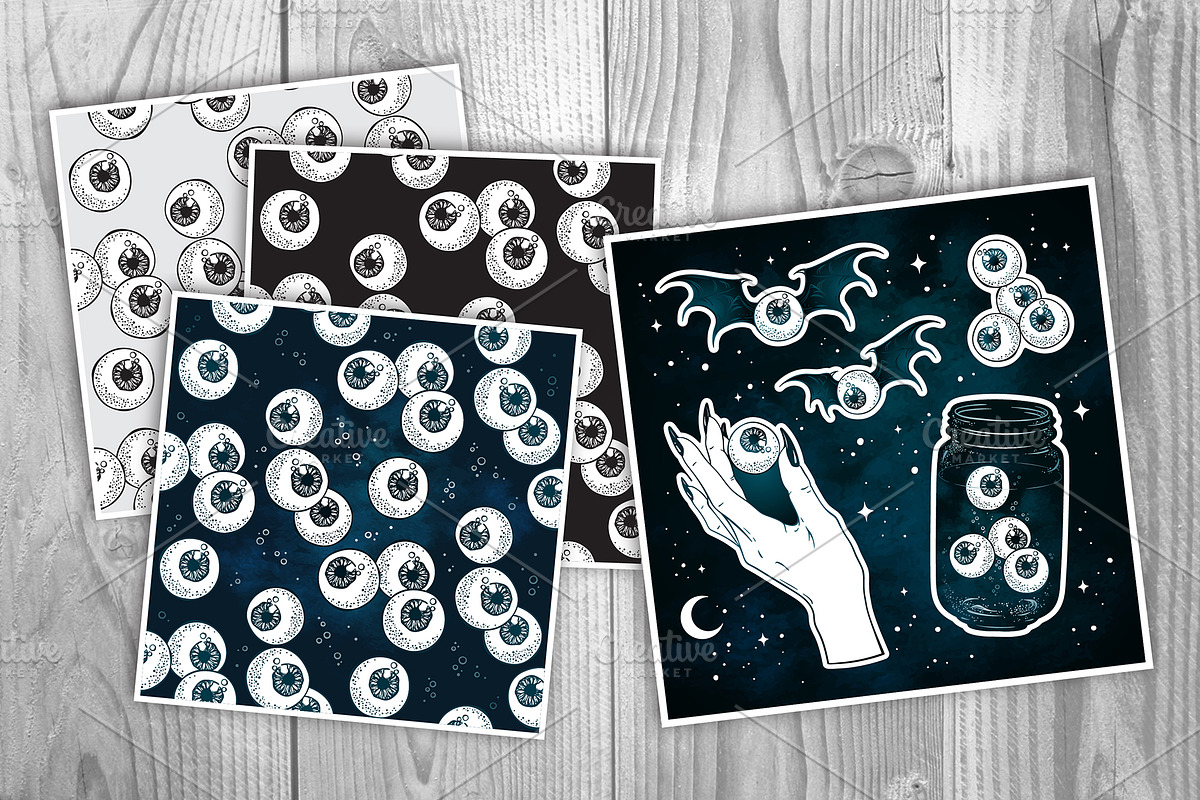 Creepy Eyes Halloween Designs, a Decorative Illustration by Croisy (Photo 6 of 6)