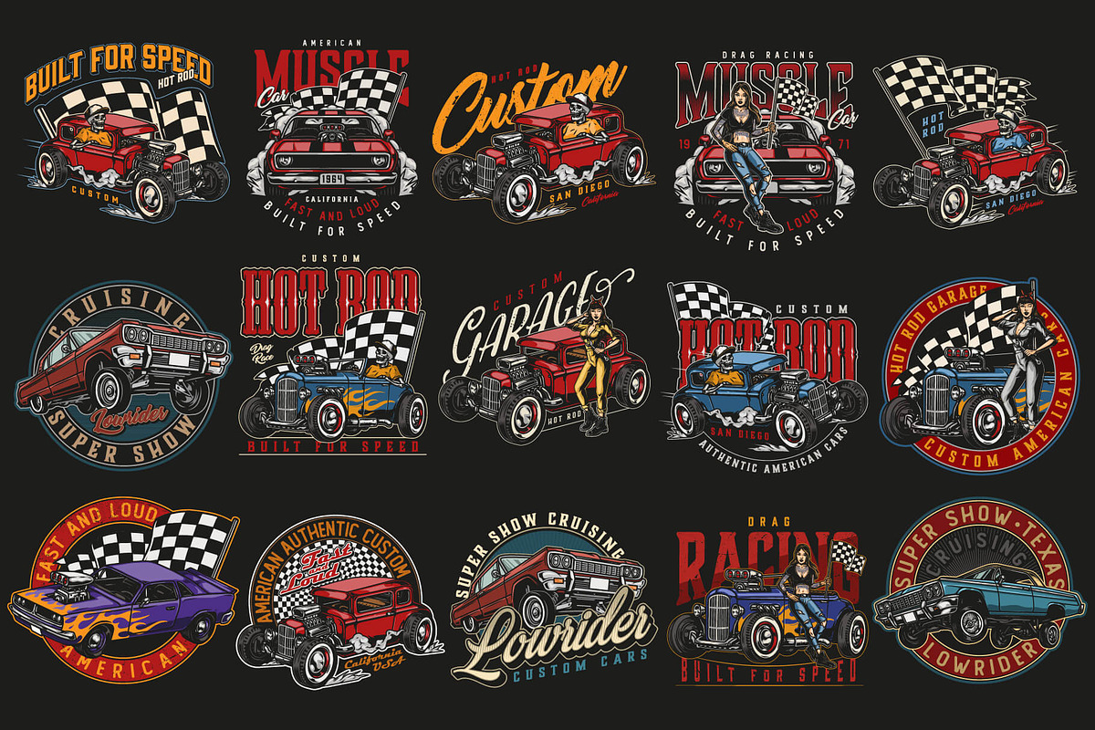 46 Custom cars t-shirt designs, a Branding & Logo Template by DGIM studio (Photo 4 of 11)