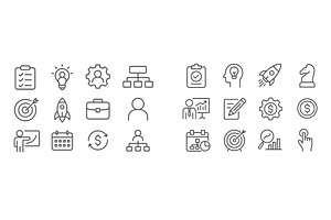 Business strategy icons representing, a Finance Illustration by ZinetroN