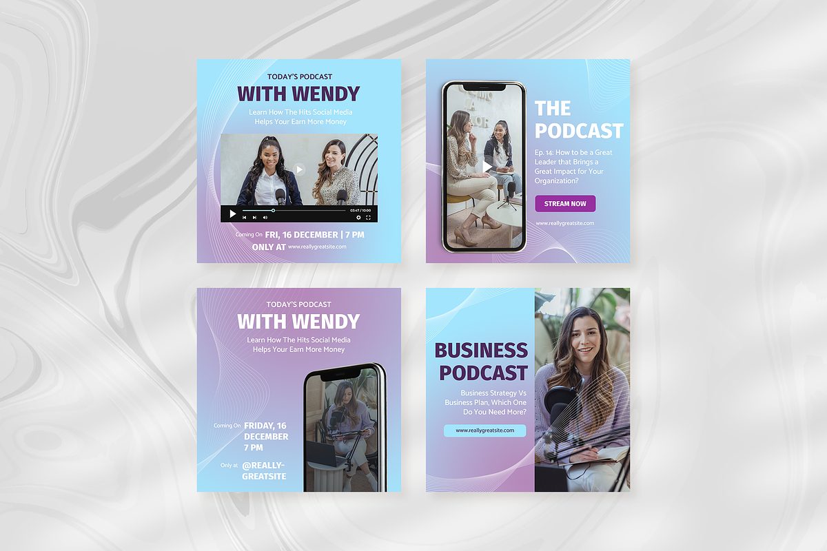 Modern gradient podcast instagram, a Social Media Template by peterdraw (Photo 3 of 6)