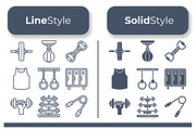 Gym and Fitness Icons, an Outline Icon by Tekuni (Thumbnail 2 of 8)