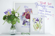BLUE IRIS - watercolor clipart set, an Illustration by watercolorwild.graphics (Thumbnail 4 of 7)