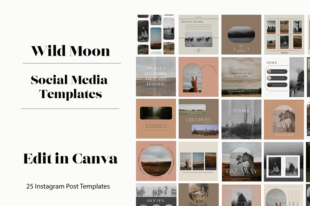 25 Instagram Templates for Canva, a Social Media Template by Wild Wander Collective (Photo 4 of 6)