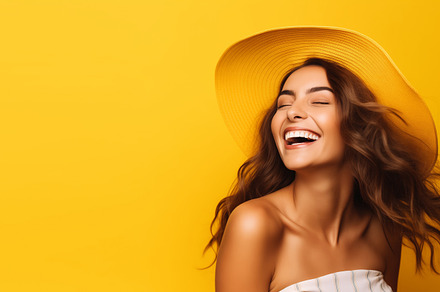 Summer portrait happy laugh woman, a Person Photo by Rohappy