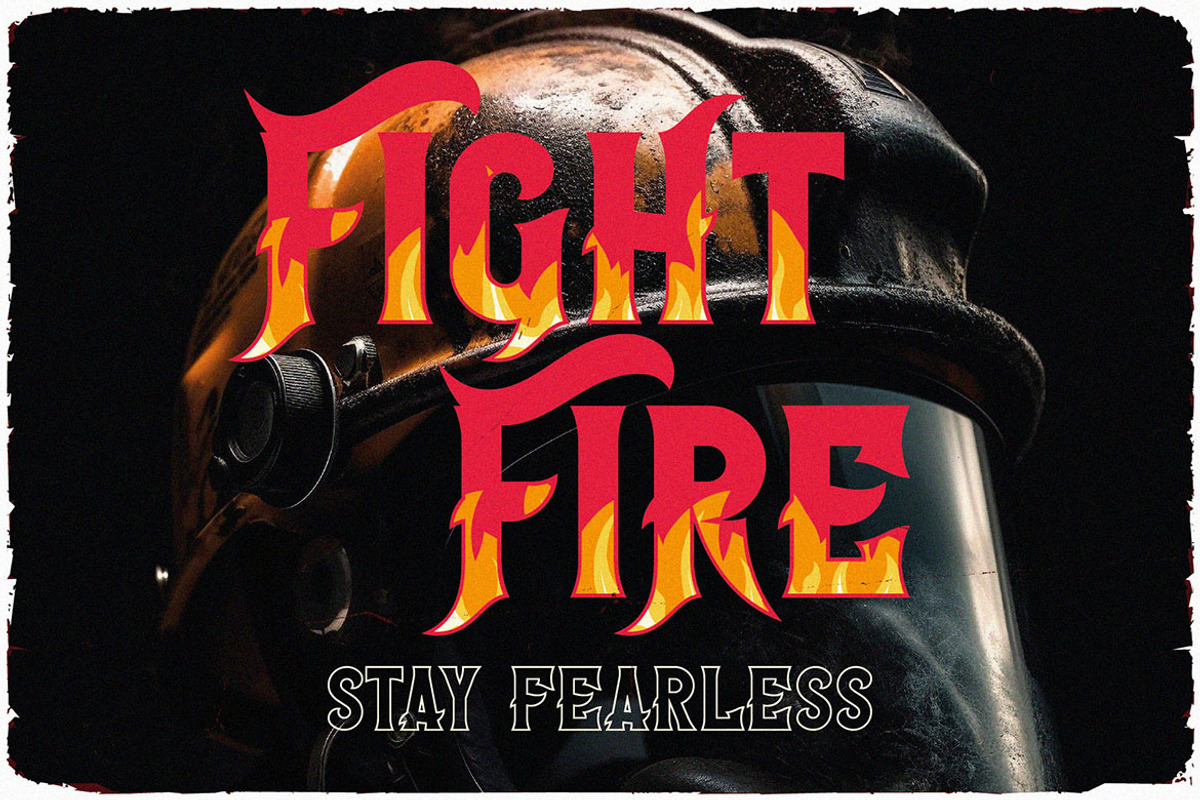 Fireman Layered Display Font, a Blackletter Font by JumboDesign (Photo 2 of 6)