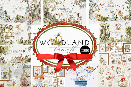 Woodland animals Bundle 2000, an Animal Illustration by 60secondsArt