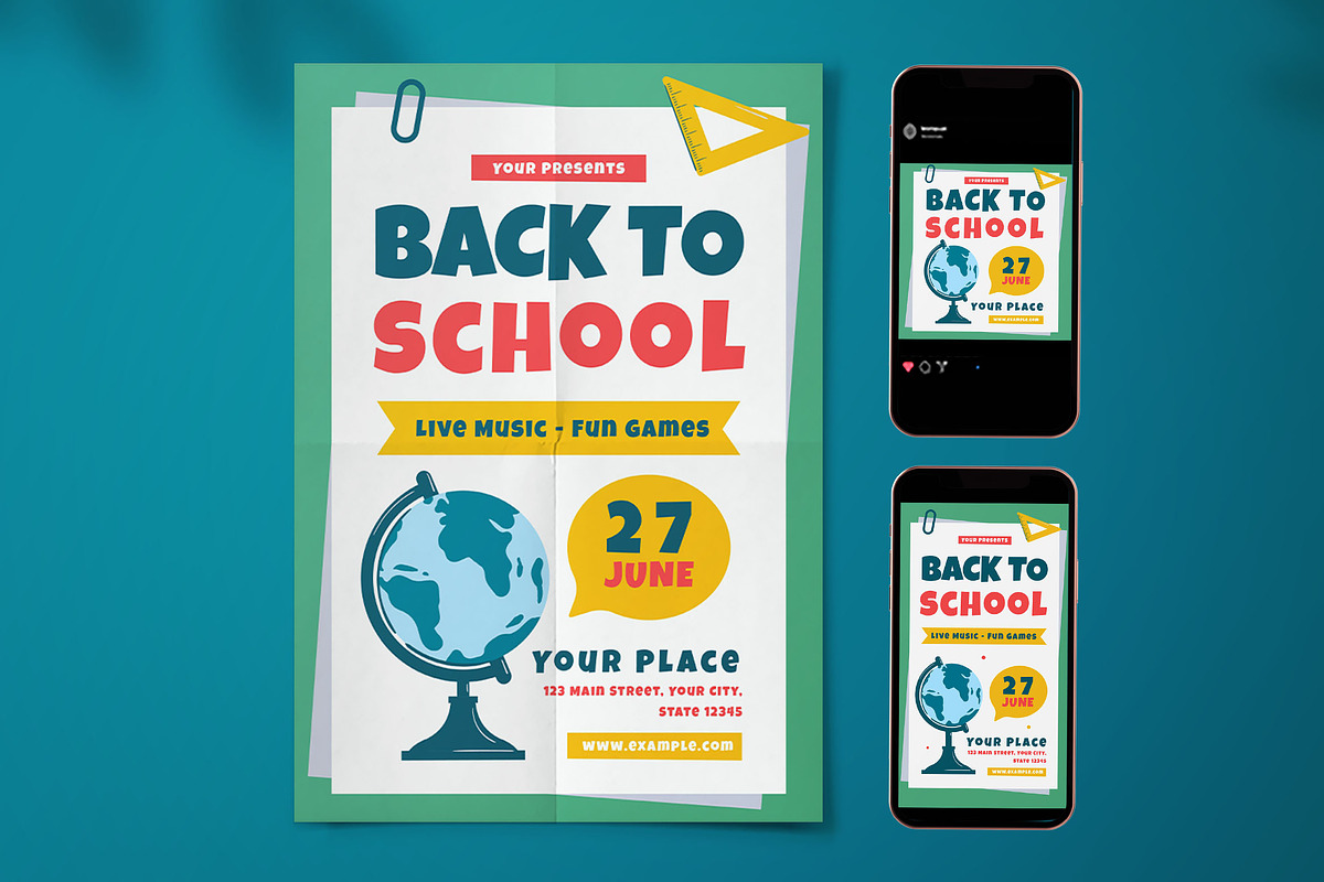 Back to School Flyer Set, a Flyer Template by Pitchlook.Studio (Photo 1 of 3)