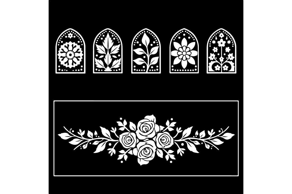 Elegant Floral Border Panels, an Object Graphic by abu67222 (Photo 6 of 13)