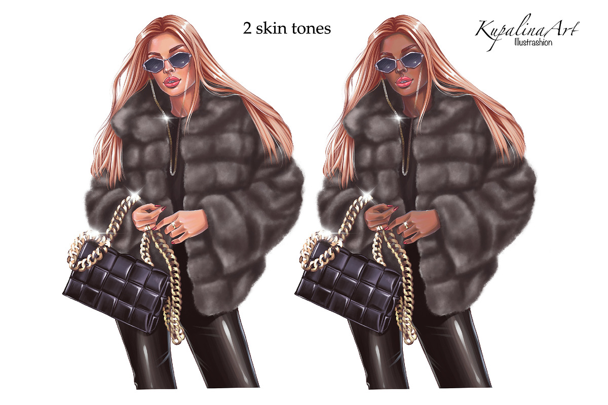 Winter Fashion girl clipart, an Illustration by KupalinaArt (Photo 3 of 6)